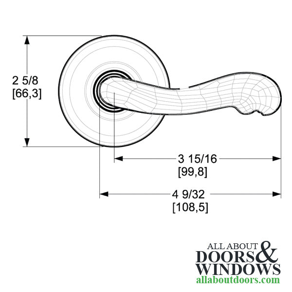 5108 Estate Lever, Left-Handed - Polished Brass and Brown - 5108 Estate Lever, Left-Handed - Polished Brass and Brown