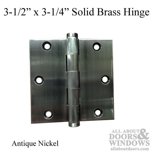 3.5 x 3.5 inch, Square Corners, Solid Brass Hinges, Pair, Polished Chrome