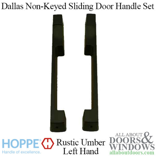 Dallas Non-Keyed Sliding Door handle set, HLS9000 gears LH 1-3/4" Panel - Rustic Umber