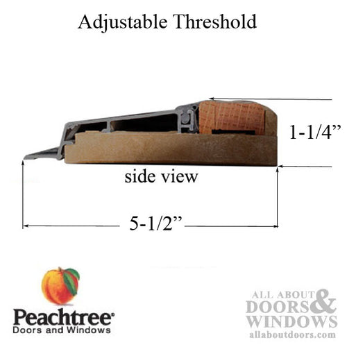 Avanti Threshold  32 , with adjustable oak cap, replacement sill - Aluminum - Avanti Threshold  32 , with adjustable oak cap, replacement sill - Aluminum