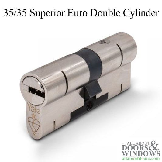 Yale Superior Euro Double Cylinder, British Standard, 35/35 70mm - Choose Color