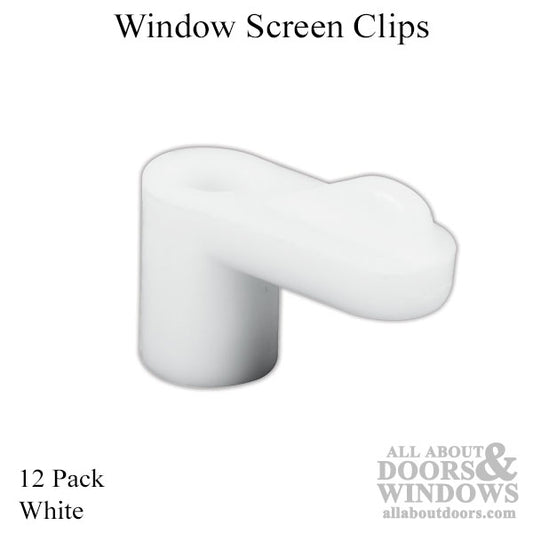 Window Screen Clips, Plastic , 5/16 inch offset -White