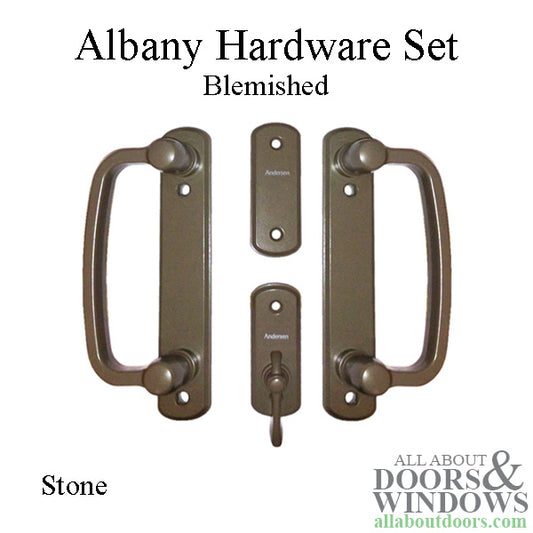 Blemished - Andersen Albany 2-Panel Gliding Door Interior/Exterior Trim Hardware Set - Stone