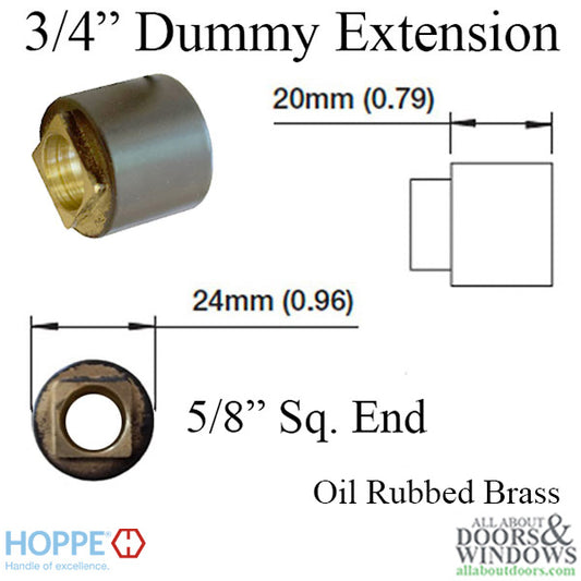 Hoppe Handle Extension, Dummy Trim 3/4" (20mm) w/ Bolt - Oil Rubbed Brass