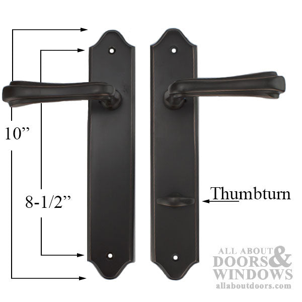 Double Door Handle Set For Use with Multipoint Lock, Non-Keyed, Wembley Lever, Oil Rubbed Bronze - Double Door Handle Set For Use with Multipoint Lock, Non-Keyed, Wembley Lever, Oil Rubbed Bronze