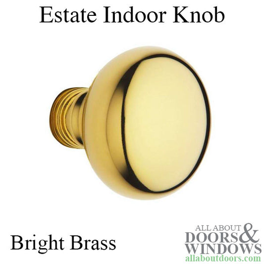 Estate Style Knobs, Indoor, Pair - Bright Brass