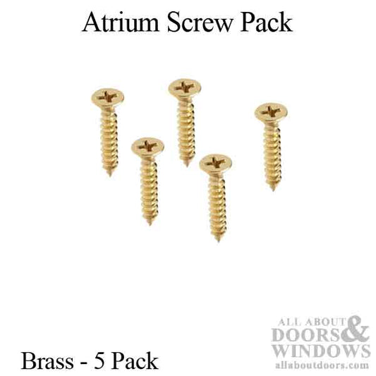 Atrium Screw Pack, wood screw, 5 pieces - Brass