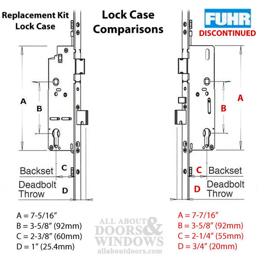 Fuhr 78 inch Roundbolt, 55mm backset, 20mm faceplate - Discontinued - See Replacement Options