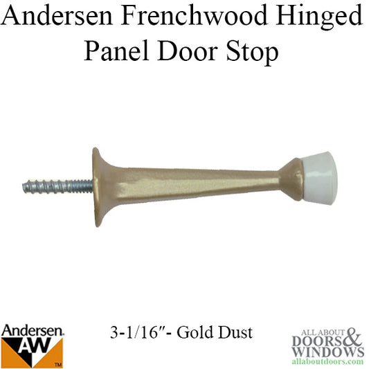 Andersen 3-1/16 Inch Panel Door Stop for 400 Series Frenchwood Hinged Door - Gold Dust