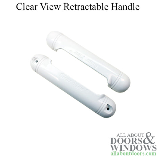 Ergonomic Handle for Clear View Retractable Screen Door - White