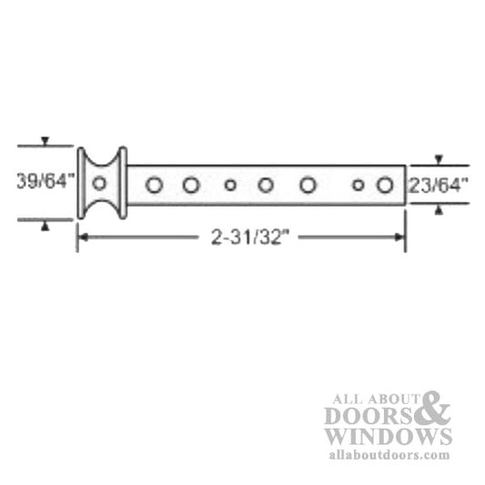 1/2" Ribbed Channel Balance for Jambliners, #12 End Bracket Attached