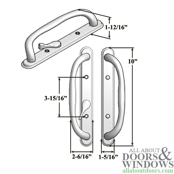 Blemished Olympus Handle Offset Thumb, Keyed Sliding Glass Door - Schlage Keyway - Blemished Olympus Handle Offset Thumb, Keyed Sliding Glass Door - Schlage Keyway