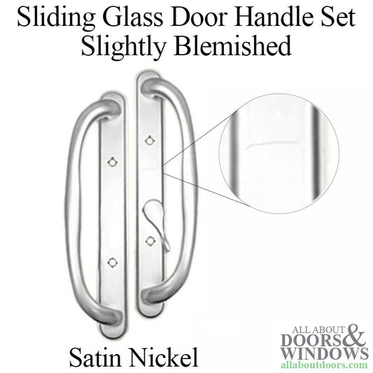 Blemished Olympus Handle OFFSET Thumb, Sliding Glass Door - Satin Nickel