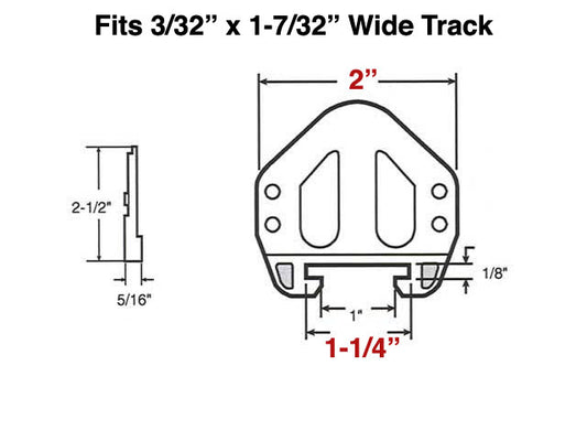 Drawer Track Guide Kit - 3/32 x 1-7/32 Wide Track