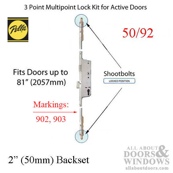 Pella Shootbolt 50/92, Pella Designer Series 903, Multipoint Lock, 78-3/8