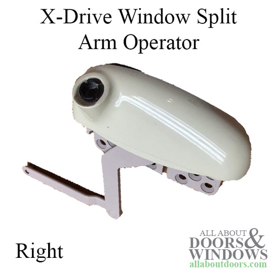 Roto X-Drive Split Arm Operator, Vinyl Window, Stainless Right Hand - Choose Color