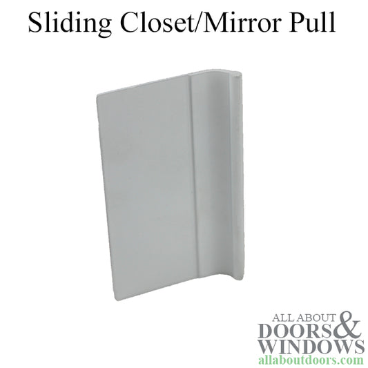 Sliding Closet Mirror/Door Pull, 3 x 1-1/2 Inch - White