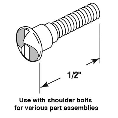 One Way Shoulder Screw - 1/2 Inch Chrome Plated Brass - One Way Shoulder Screw - 1/2 Inch Chrome Plated Brass