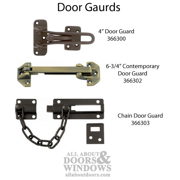 4 in Door Guard, Solid Brass - Choose Finish - 4 in Door Guard, Solid Brass - Choose Finish