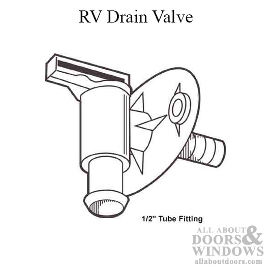 RV Drain Valve 1/2 inch Tube Fitting