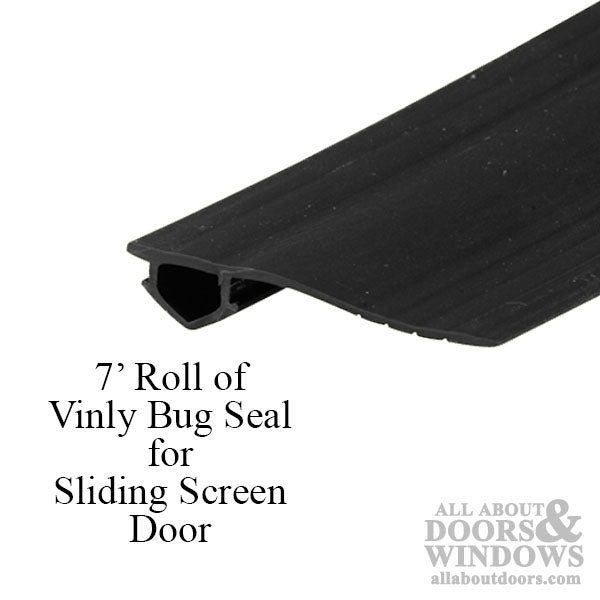 Vinyl Bug Seal for Sliding Screen Door - 7 Foot Roll, Black - Vinyl Bug Seal for Sliding Screen Door - 7 Foot Roll, Black