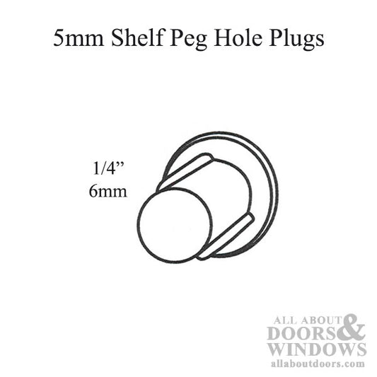 1/4 Inch Shelf Peg Hole Plugs - 48 Pack - Choose Color