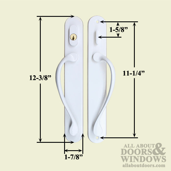 Marvin Active, Keyed Sliding Door Handle Set, Wide Traditional - Satin Nickel - Marvin Active, Keyed Sliding Door Handle Set, Wide Traditional - Satin Nickel