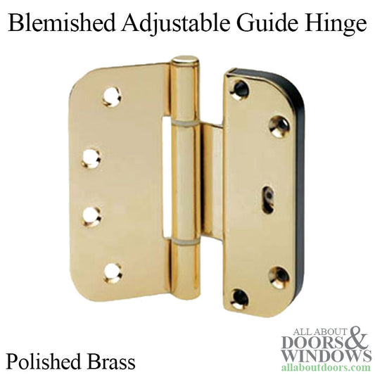 Blemished V400 Horizontal Adjustable 4x4 Guide Hinge 2D - Polished Brass