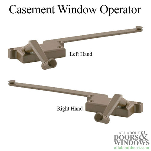 Casement Window Operator, 9 Inch Arm, Surface Mounted, Choose Handing - Bronze - Casement Window Operator, 9 Inch Arm, Surface Mounted, Choose Handing - Bronze