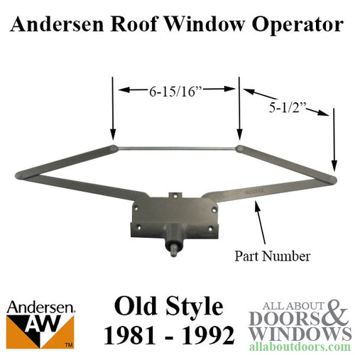 Andersen Roof Window Operator 1985-1992 - See Notes: - Andersen Roof Window Operator 1985-1992 - See Notes: