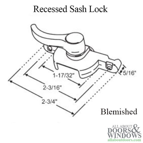 Recessed Sash Lock, 2-3/16