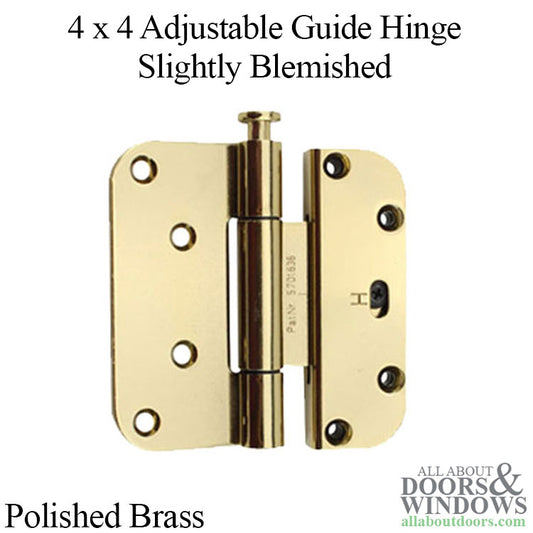 Blemished Millennium 2D Adjustable 4 x 4 Guide (H) Inswing Hinge - Polished Brass