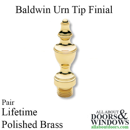 Baldwin 1091 Urn Finial - Lifetime Polished Brass