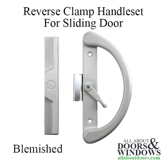Blemished - New Style Reverse Clamp Sliding Patio Door Handle Set - White
