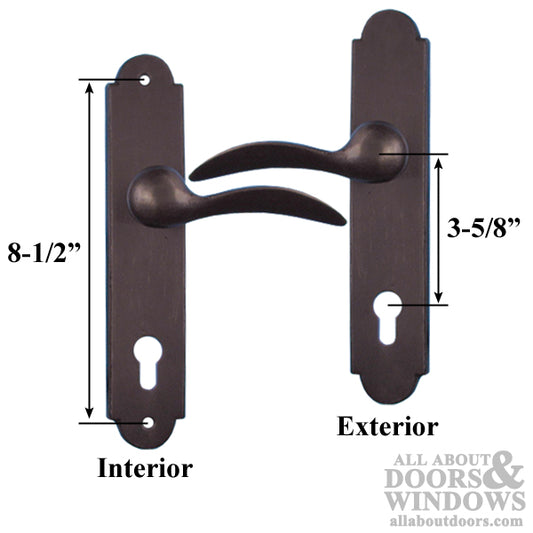 Durango Handle Set for Keyed Hoppe / Peachtree / Weathershield Door, Left - Deep Burgundy