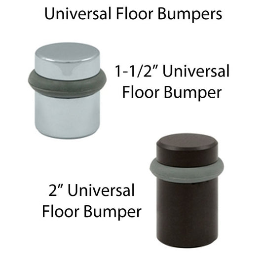 2'' Round Universal Floor Bumper, Solid Brass - Choose from 9 Colors