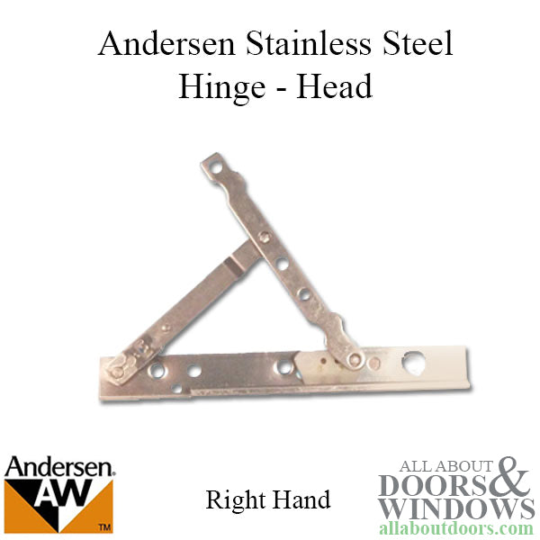 Discontinued Andersen Perma-Shield Casement Right Hand Head Hinge (1971-81) - Stainless Steel - Discontinued Andersen Perma-Shield Casement Right Hand Head Hinge (1971-81) - Stainless Steel