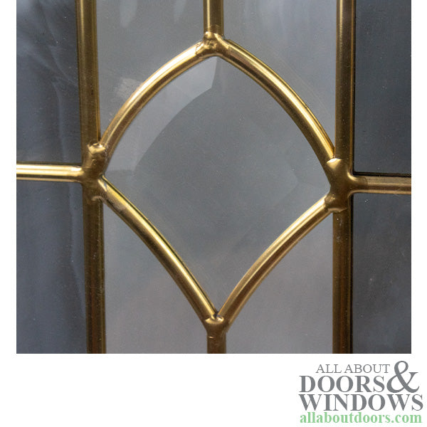 Round Top Leaded Beveled, Wavy glass, Brass Caming - Round Top Leaded Beveled, Wavy glass, Brass Caming