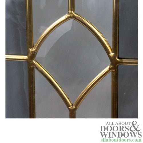 Round Top Leaded Beveled, Wavy glass, Brass Caming - Round Top Leaded Beveled, Wavy glass, Brass Caming