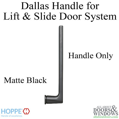 Dallas Handle for Lift and Slide Door System - Matte Black - Dallas Handle for Lift and Slide Door System - Matte Black